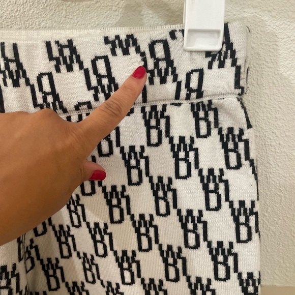 We11done Black and White Logo Knit Jacquard Pants Wool Cashmere - Picture 16 of 16